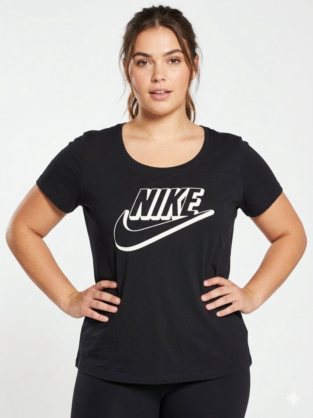Nike The Nike Tee Athletic Cut Black Swoosh Logo T-Shirt XL